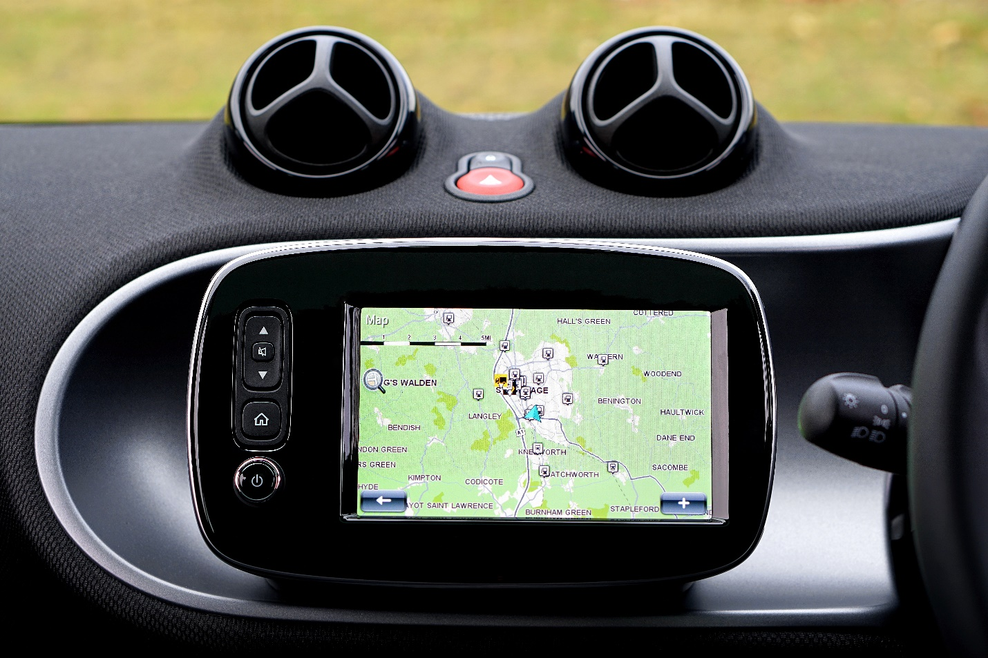 GPS device mounted in car