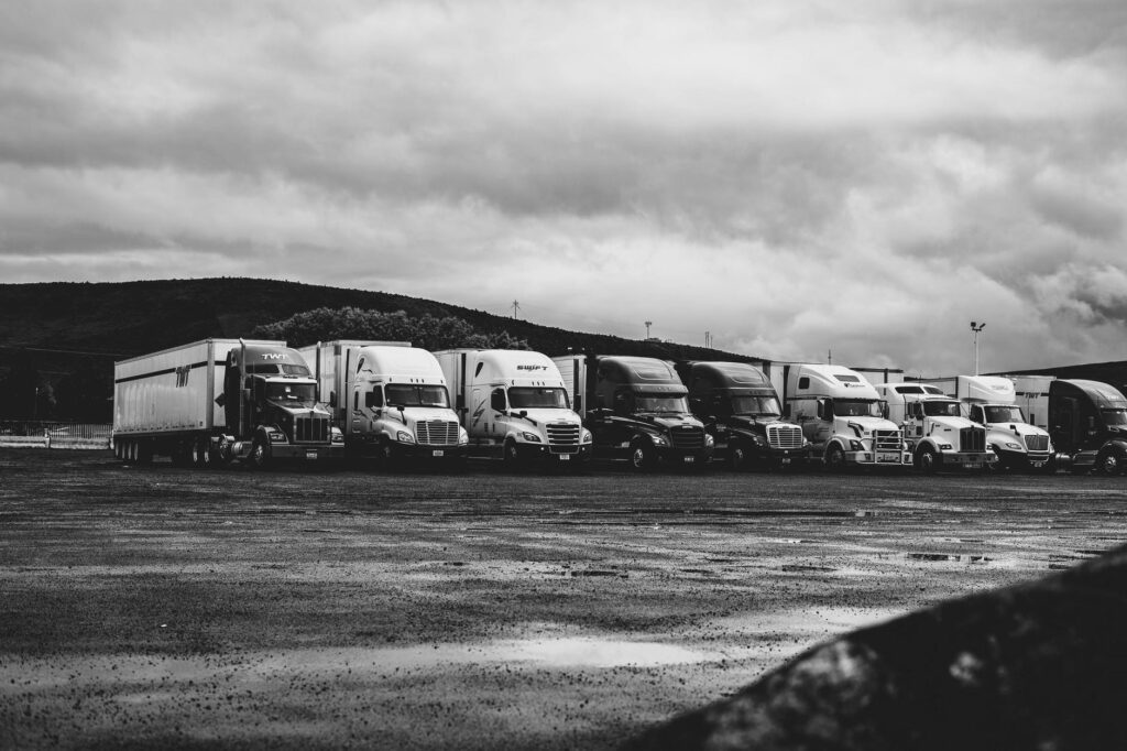 Multiple-trucks-parked